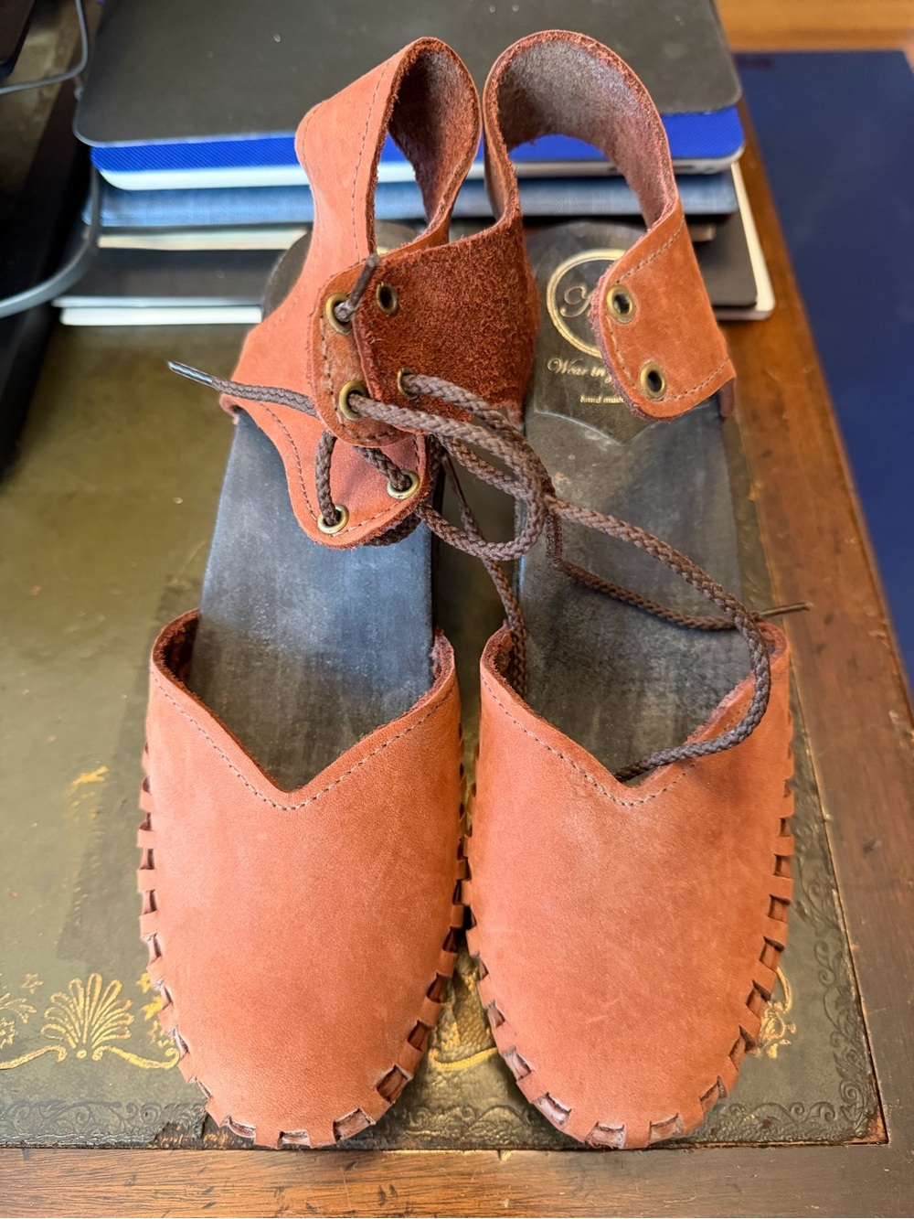 Sven Rust Suede Lace-Up Moccasins